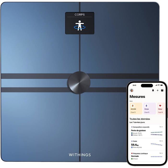 WITHINGS Body Comp - Balance connectée WIFI pèse-personne impédancemètre Noir