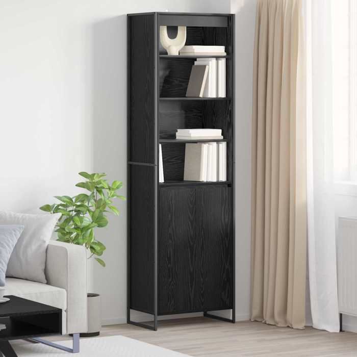 Noir Armoires Hautes 2 pcs Chêne noir 60x36x200 cm - Meuble Rangement LV30517