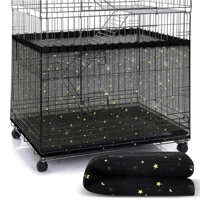 Housse de cage à oiseaux ajustable XL récupérateur de graines avec cordon de serrage pour volière maison accessoire oiseaux