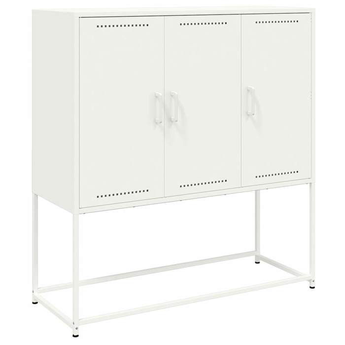 Acier Armoire haute élégant BUFFET RANGEMENT blanc 100 5x39x107 cm acier bb3151