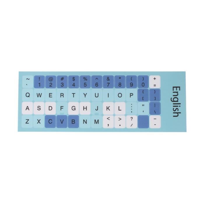 Autocollant Clavier Vinyle Nokta Simplex+ - Motif Foudre Bleu - Langue Anglais - Neuf