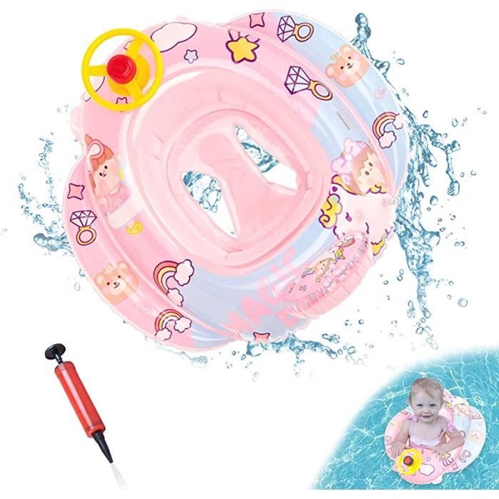 Bouée Enfant Sirène Gonflable - Anneau Piscine Transparent - PVC Résistant - Pour 2-9 Ans, Plage, été