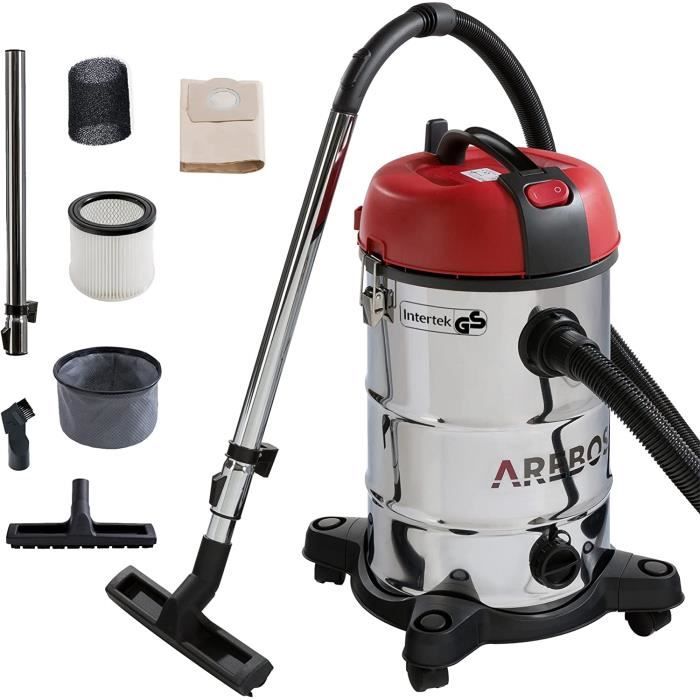 Aspirateur Industriel Wet & Dry AREBOS - 1800W - 30L - Rouge