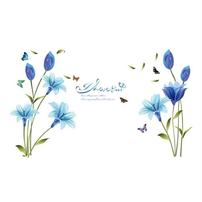 Autocollant Mural Decal Walplus New Énorme Papillon Vigne Avec Noir Dandelion Fleur