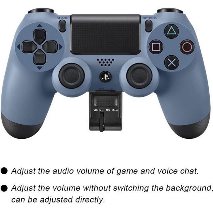 Adaptateur casque audio contr?leur PS4 adaptateur de volume réglable contr?le sourdine joystick PS4