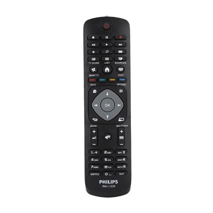 BOYOU Télécommande de Remplacement Smart TV multifonction pour Philips RM-L1220 RC19002B RC2031