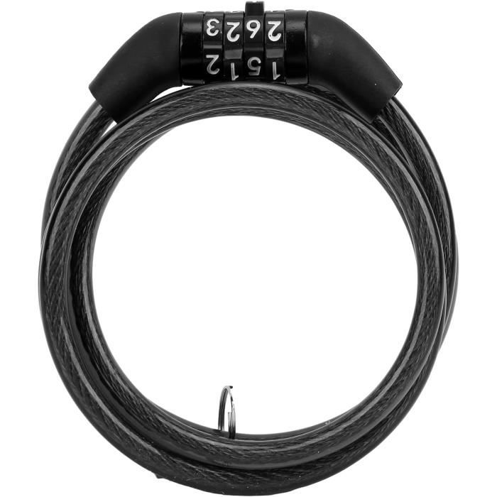 Antivol Vélo Câble à Combinaison – Code 4 Chiffres Réinitialisable – Câble En Acier Gainé PVC – Idéal Vélo, Moto, Trottinette – 0,4 M – Haut Niveau De Sécurité - 6
