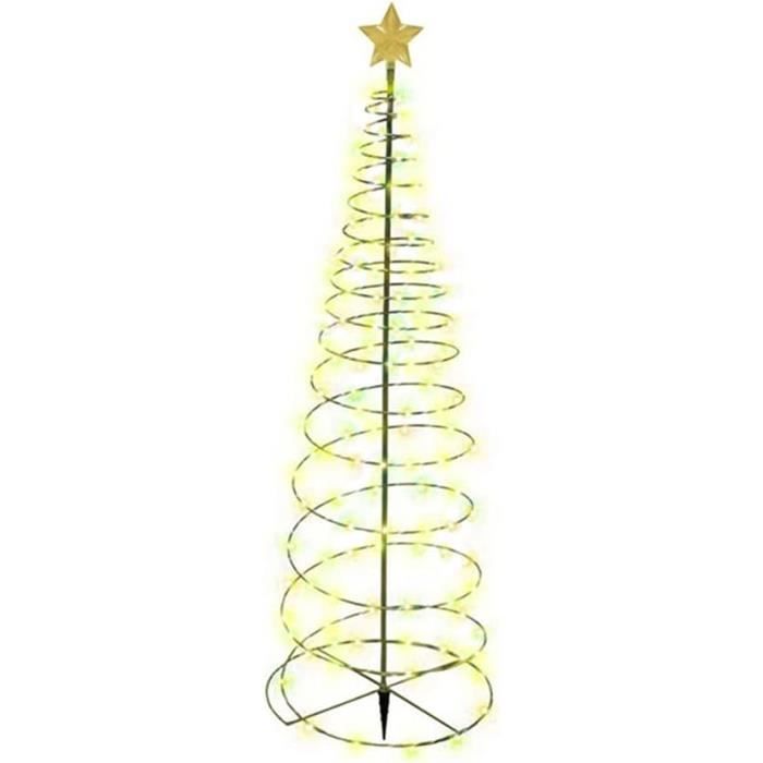 Sapin Lumineux Extérieur Solaire - 2 Pièces - Déco Noël Jardin & Terrasse - Blanc Chaud - LED Automatique