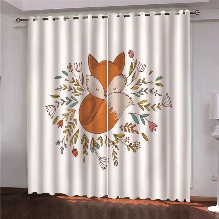 Rideau Occultant Fleurs Rouges Tournoyantes - 150x166 Cm, Microfibre Douce, à Oeillets, Pour Chambre Et Salon