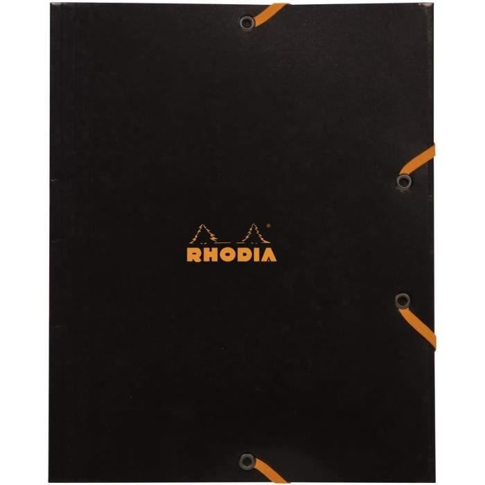 Chemise à Élastiques Rhodia A5 - Pochette Cartonnée Orange 19x24cm