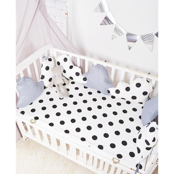 Tour De Lit Draps Bebe Enfant Protection Literie 10 Pieces Lit Protection Anti Cogner Tete Coussins Modulable Pois 60 1cm Cdiscount Puericulture Eveil Bebe