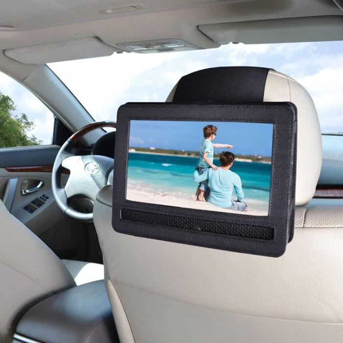 Support lecteur DVD portable pour appui-tête de voiture avec sangles,7