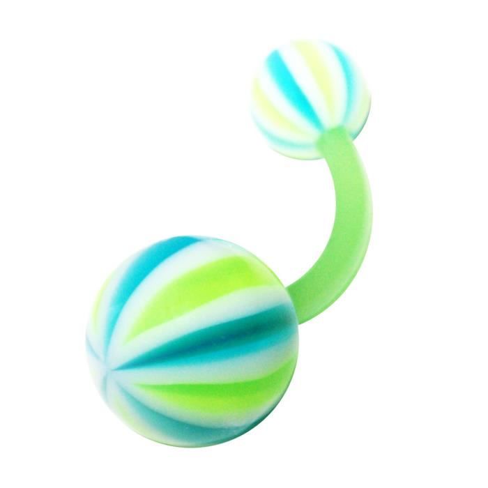 Bijou Piercing Nombril Bioflex Beach Ball Bleu - Vert VotrePiercing - 1.6 x 10 x 5 x 8 mm