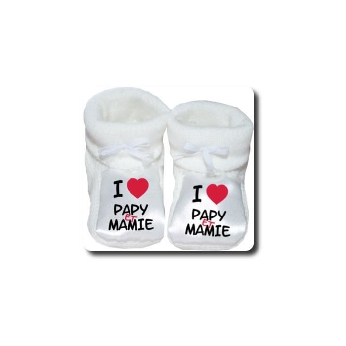 Chaussons Pour Bebe I Love Papi Et Mamie Cdiscount