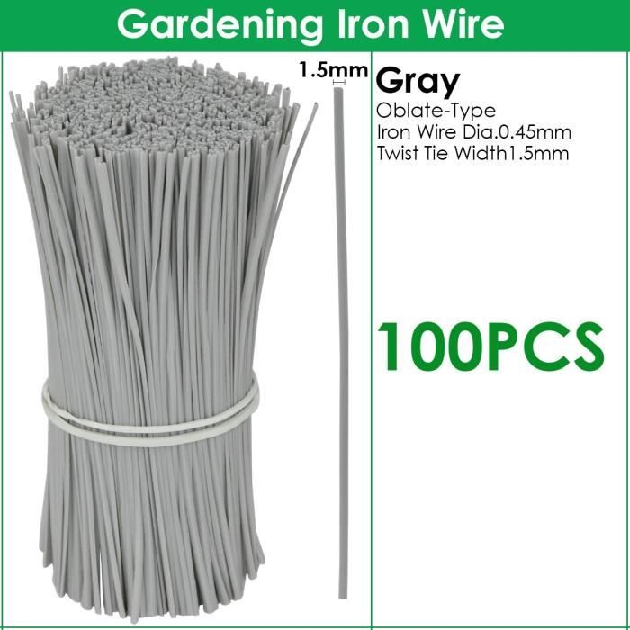 25CM / Gray-100pcs)100 pièces de fil de fer de jardinage, lien torsadé pour  plante de fleur, attaches de câble revêtues, réutilisab - Cdiscount Jardin
