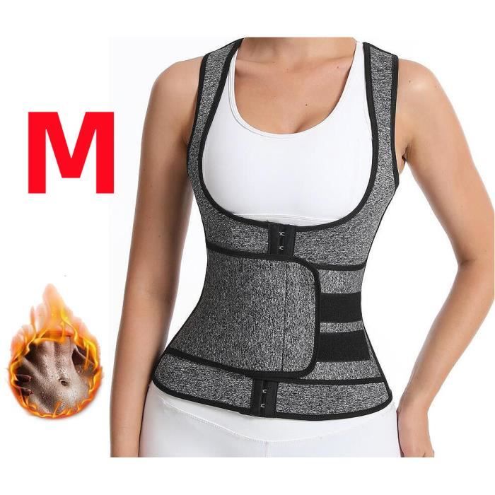 ceinture de sudation,femme gaine amincissante épais,ventre plat corset minceur réglable,plat latex waist trainer,pour sauna,sports,m