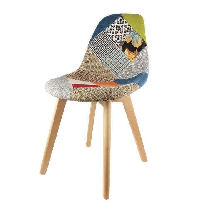 Chaises Patchwork lot de 2  Multicolor  Cdiscount Maison