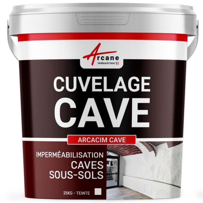 Enduit de Cuvelage Hydrofuge - Etanchéité Cave - Garage - Sous-sols | ARCACIM CAVE ARCANE INDUSTRIES Blanc - 25 Kg