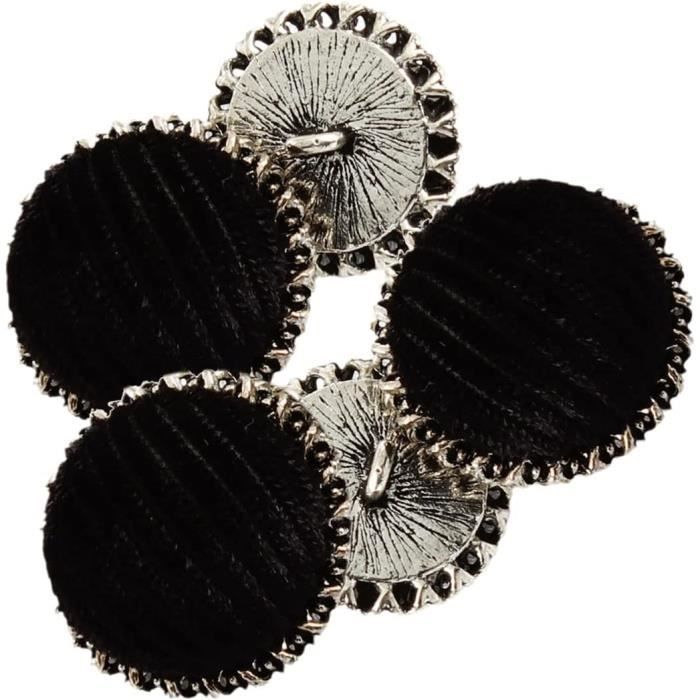 Lot 8 Boutons De Manchette Noirs + Clous - Accessoires Homme Cuivre Pour Costume Et Mariage
