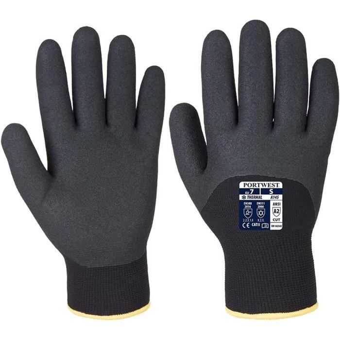 Paire De Gants De Travail D'Hiver Isolés - Cuir De Porc Noir - Taille X-Large - Marque Black Stallion