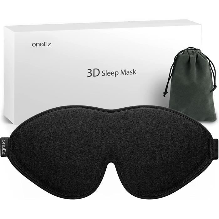 Masque De Sommeil Pour Dormeurs Sur Le Côté - Lot De 2 | En Coton Et Satin Réglable | Pour Voyage, Avion, Nuit à La Maison