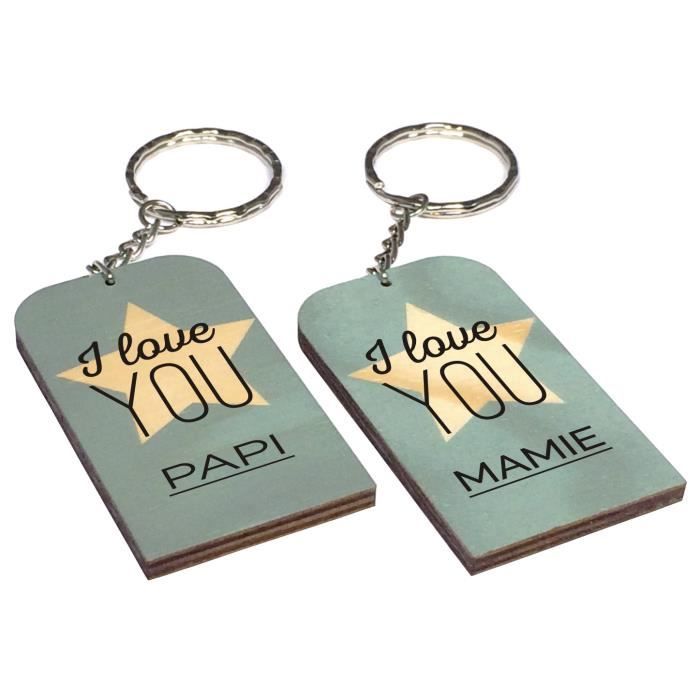Lot 2 Portes Clefs En Bois 1 Papy 1 Mamy I Love You Cadeau Anniversaire Noel Pour Papi Et Mamie Fete Des Grands Peres Gr Achat Vente Porte Cles 5060566933117 Cdiscount