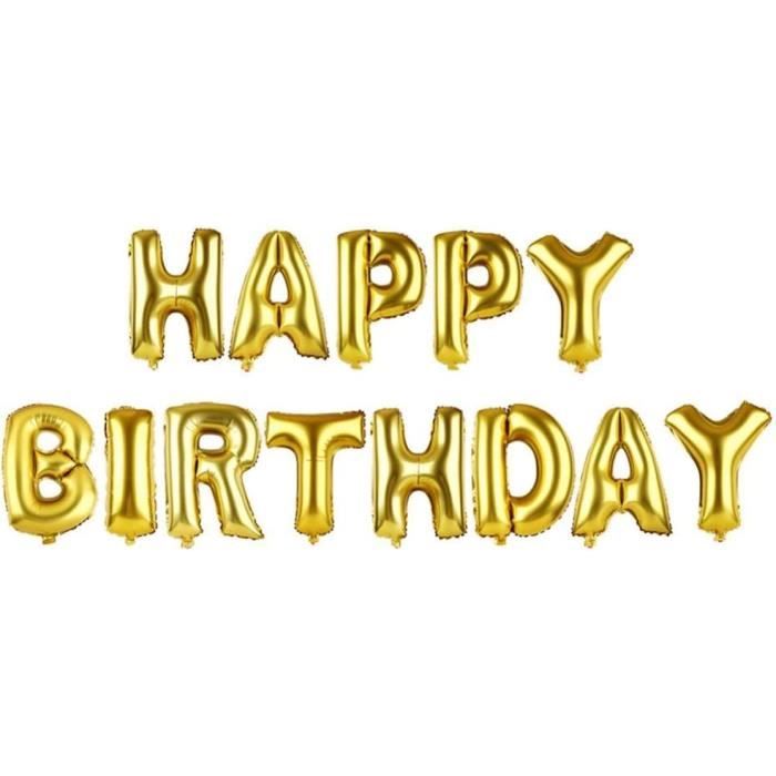 Banderole D'Anniversaire Happy Birthday, Ballons Gonflables « Happy