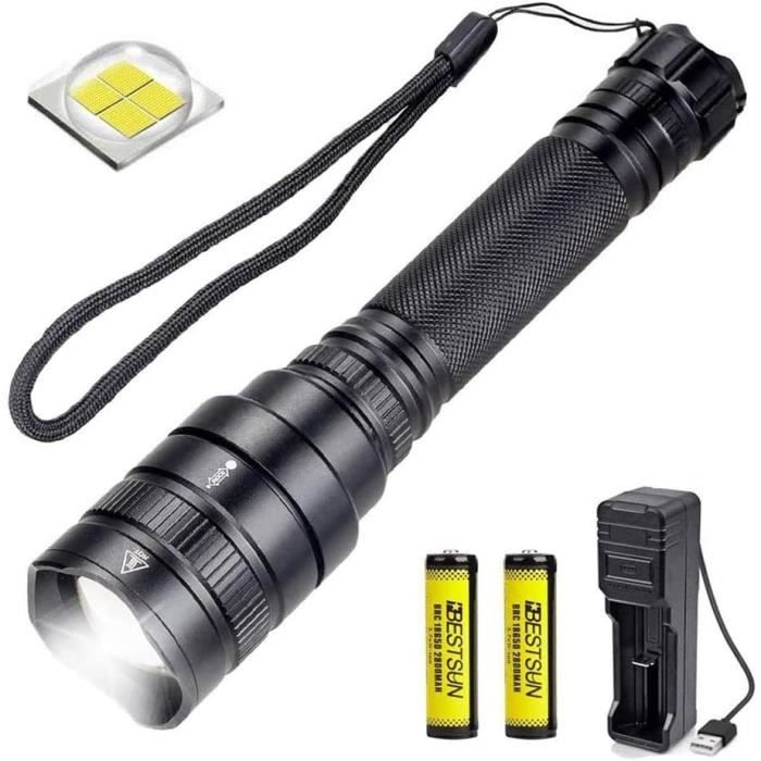 Lampe Torche LED Ultra Puissante 30000 Lumens Lot de 2