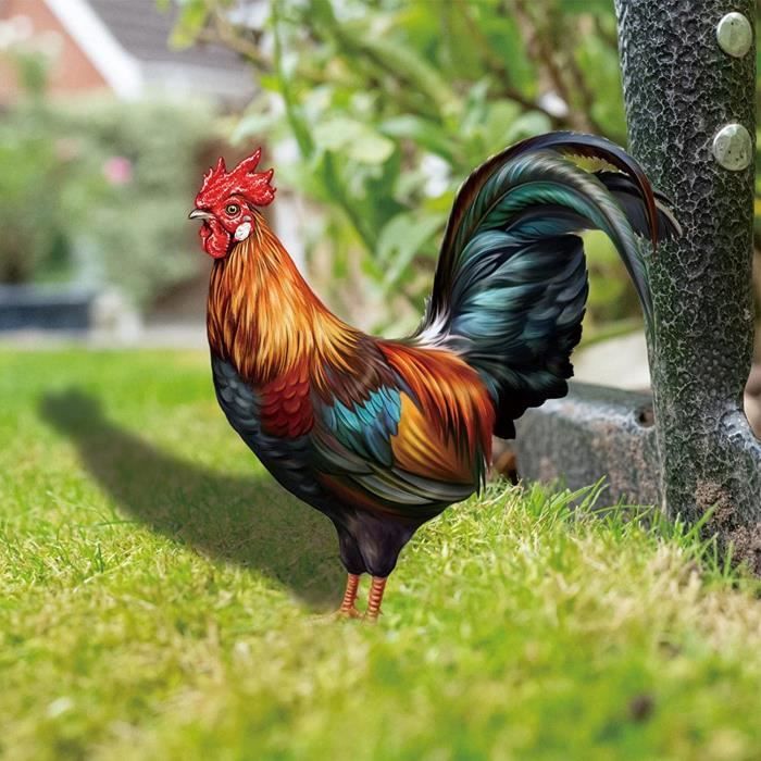 Statue De Coq En Acrylique Pour Jardin - Décoration Realiste Résistante Aux Intempéries - Pour Pelouse, Cour, Patio
