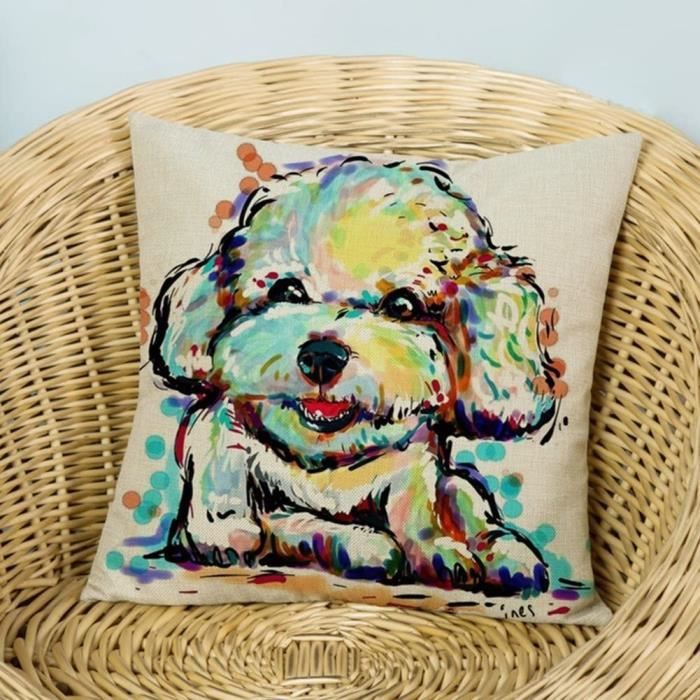 Housse De Coussin Déco Chien main image 0