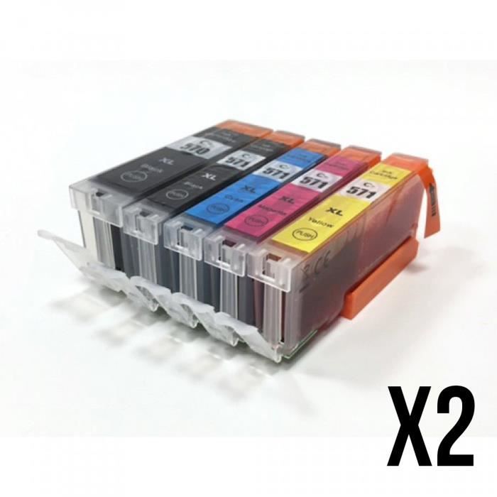 LOT X10 Cartouches d'encres PGI-570 - CLI-571 Set complet Pour