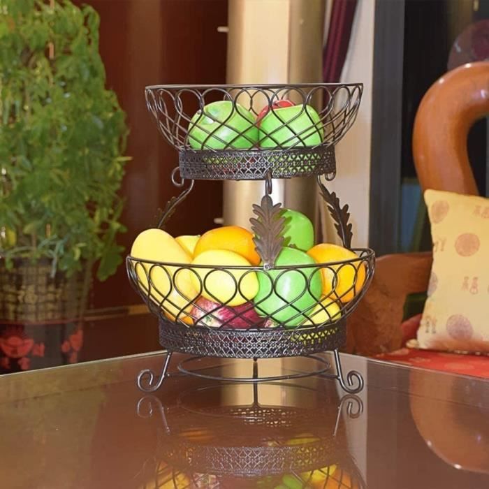 Corbeille A Fruits Design Panier De Fruit Métal Moderne Solide Blanc Pour Ranger Les Fruits Ou L'Autre Collation Cuisine,Noi[x4988] - Maison