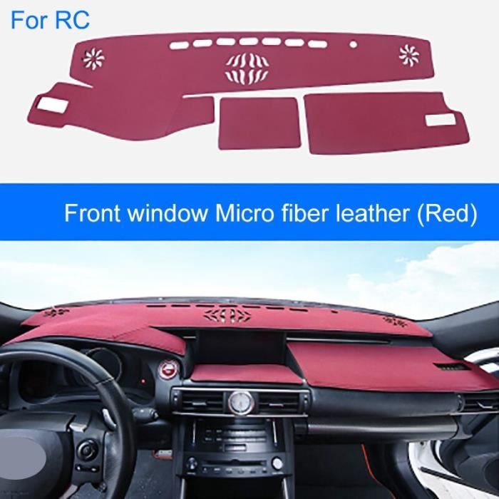 Pare-soleil,tapis de protection en cuir microfibre pour tableau de bord de  voiture, protection Anti-UV, - Type RC Front Red