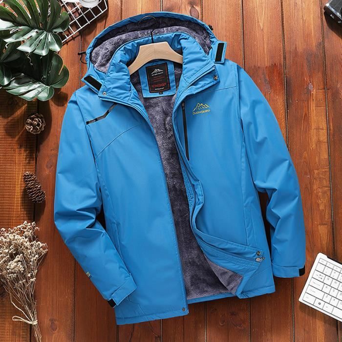 Couleur Bleu taille 6XL Veste polaire pour homme manteau pais et