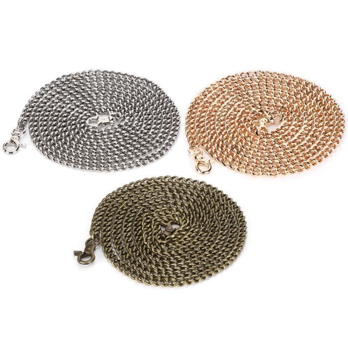 Sangle de chaine de sac a main 1 5 metre polyvalent et mobile retro chaine en metal style 3 chaines couleurs 3 pieces Cdiscount Bagagerie Maroquinerie