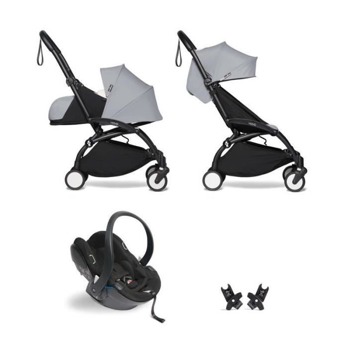 BABYZEN Poussette YOYO Pack 0 6 Stone Cadre Noir Car seat