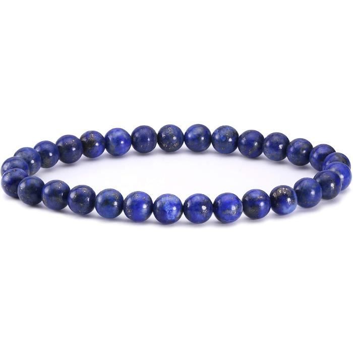 Bracelet en perles de Lapis Lazuli naturel de 8 mm cadeau d'anniversaire pour hommes et femmes