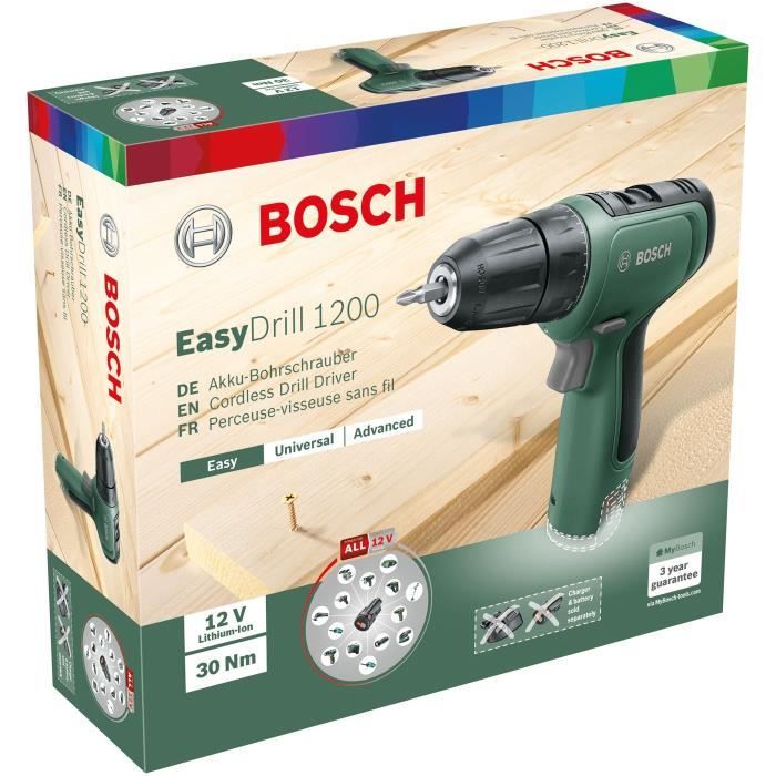 Bosch Visseuse sans fil EasyDrill 1200/avec 2 x batteries 1,5 Ah