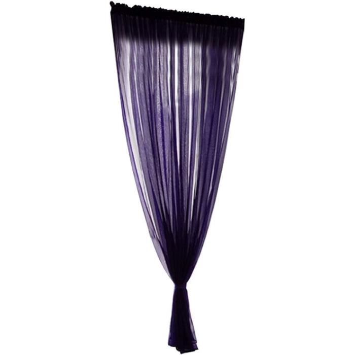 Voilage Fenêtre En Polyester - Écharpe Décorative 1x2 M - Pour Chambre, Salon, Cuisine - Couleurs Vives (Rouge, Jaune, Violet) - 11