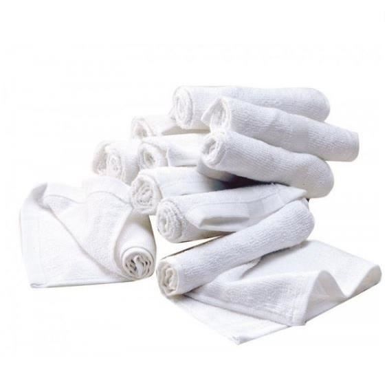 Basics Lot de 24 petites serviettes en coton 30 x 30 cm Blanc 