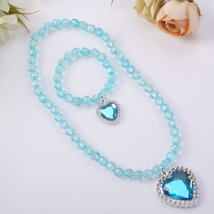 Set Bijoux Princesse Pour Petites Filles - Collier, Boucles D'oreilles, Bracelet, Bague, Sac à Bandoulière