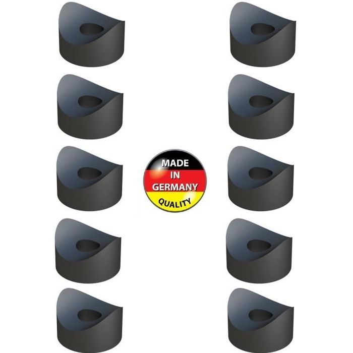 10x entretoise plastique concave simple m5 x 14mm cale tube axe rondelle support noir