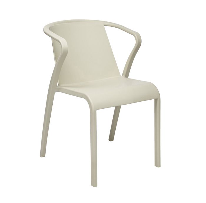 fauteuil de jardin empilable - ezpeleta - fado - polypropylène renforcé - sable
