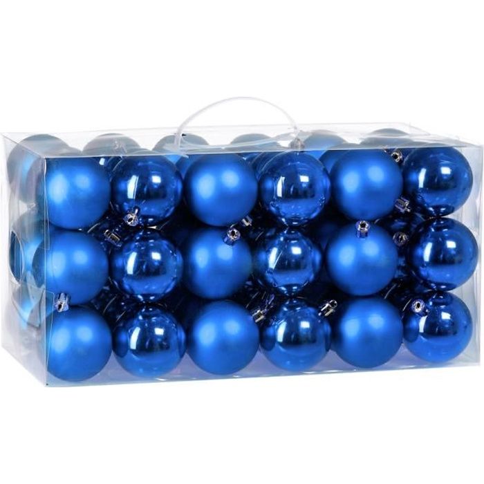 Lot de 54 boules de Noël en plastique robuste Décoration de Noël intérieur extérieur Décoration 