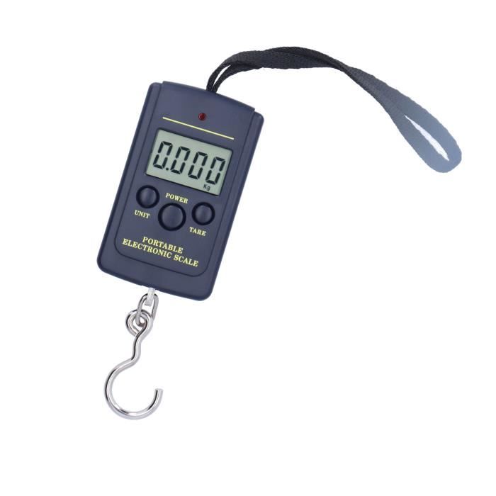 Balance électronique De Pêche Portable 40 Kg - Précision 10 G - Fonctions TARE Et HOLD - Écran LCD Rétroéclairé - Compacte Et Légère Pour Les Pêcheurs