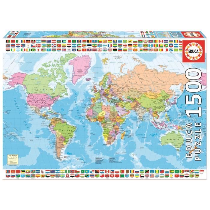 educa puzzle mappemonde 1500 pcs cdiscount jeux jouets