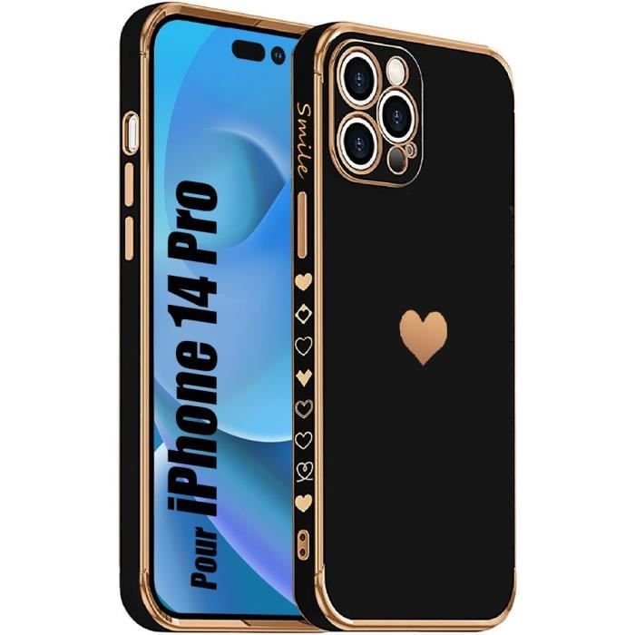 Coque IPhone MagSafe Motif Cœur - Bella's Boutique, Noire Résistante, Plusieurs Modèles