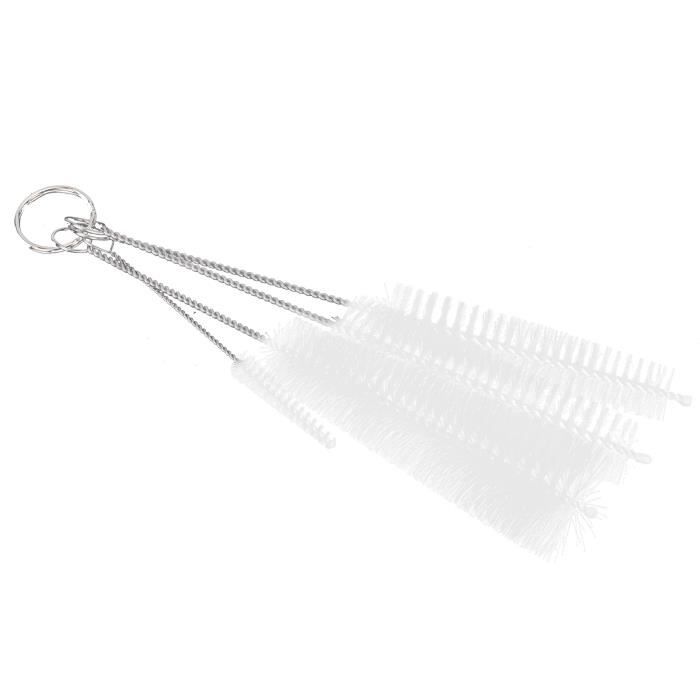 Set 10 Spazzole Per Pulizia - Per Cannucce, Bottiglie E Angoli Stretti - Bianche Multidimensioni - Foto 2