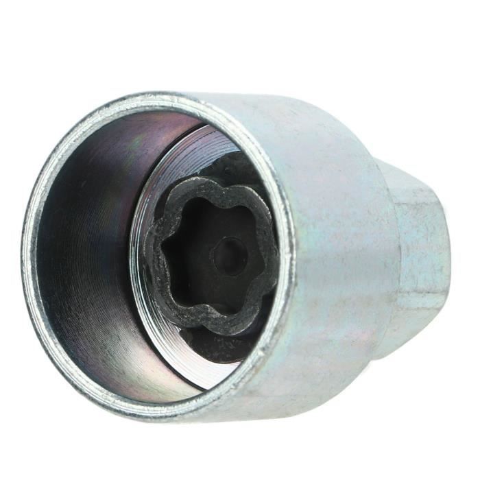 Douille antivol pour écrou de roue Clé de verrouillage de roue de voiture en métal inoxydable à