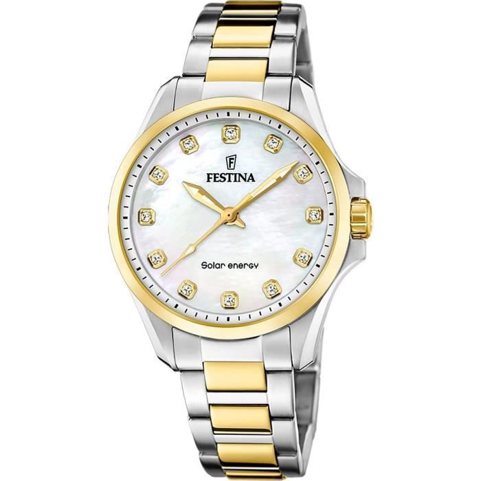 Montre Femme FESTINA SOLAR ENERGY en Acier Bicolore 244217 Blanc